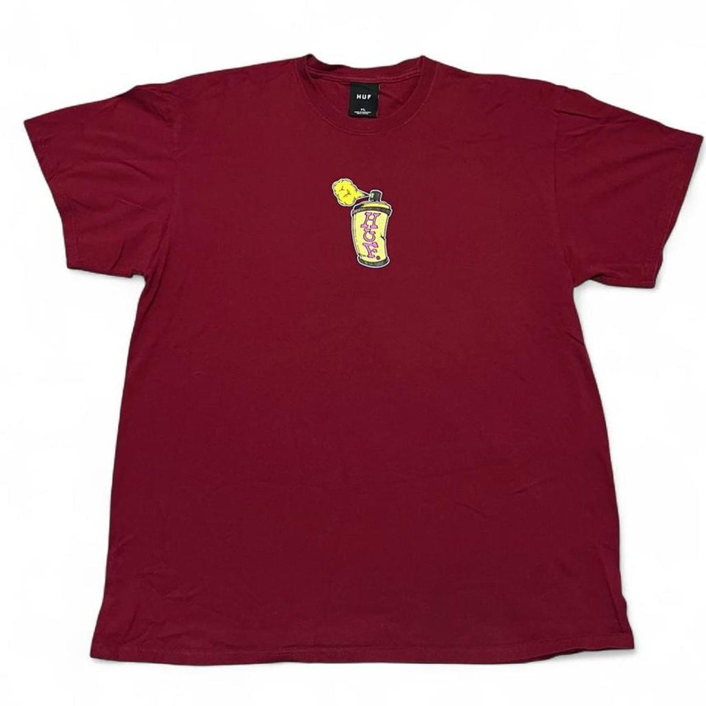 HUF Spray Can Graphic Tee size XL - Burgundy